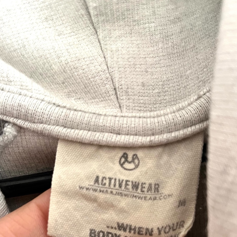 Mjs Swimwear Activewear Gray And Cream Cowl Sweater, Sz View 4